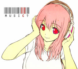 Rule 34 | barcode, headphones, nitroplus, pink eyes, pink hair, super sonico, tagme