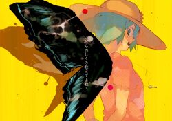 Rule 34 | 1girl, black wings, blue hair, bug, butterfly, butterfly wings, candy, dress, flower, food, hat, hat flower, hatsune miku, highres, insect, insect wings, ippotsk, jewelry, key, key necklace, kodomo no shikumi (vocaloid), lollipop, necklace, open mouth, polka dot, polka dot dress, short sleeves, solo, straw hat, sun hat, sundress, sunflower, teeth, upper teeth only, vocaloid, wings, yellow background, yellow dress, yellow hat