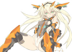 Rule 34 | &gt;:o, 1girl, :o, animal hands, animal print, arm support, armor, bare shoulders, blade (galaxist), blonde hair, blush, breasts, cat print, claws, clothing cutout, covered erect nipples, crotch, earrings, fang, floating hair, from side, gauntlets, greaves, green eyes, grey thighhighs, groin, hair between eyes, hairband, halterneck, headgear, highleg, highleg leotard, hip focus, jewelry, leotard, long hair, looking at viewer, neon trim, open mouth, original, pointy ears, side cutout, sideboob, simple background, sitting, sketch, small breasts, solo, spread legs, thighhighs, turtleneck, v-shaped eyebrows, very long hair, white background