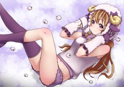 Rule 34 | 1girl, adjusting clothes, adjusting headwear, animal costume, animal ears, animal hood, arm warmers, artist name, artist request, bare legs, bare shoulders, black gloves, black legwear, blue bow, blush, bow, breasts, brown hair, crescent moon symbol, exciting animal (love live!), female focus, fur-trimmed shirt, fur trim, gloves, hair between eyes, hood, horns, jewelry, knees up, konoe kanata, legs up, long hair, looking at viewer, love live!, love live! nijigasaki high school idol club, love live! school idol festival, love live! school idol festival all stars, parted lips, pink shirt, pink shorts, purple eyes, purple legwear, sheep, sheep costume, sheep hood, sheep horns, sheep print, sheep tail, shirt, shorts, sleeveless, sleeveless shirt, small breasts, smile, solo, striped clothes, striped shorts, tail