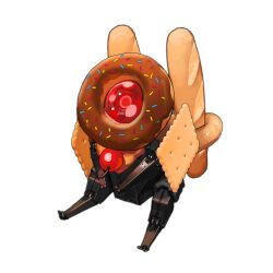 Rule 34 | animal focus, baguette, bread, cerberus (girls&#039; frontline), cherry, cracker, doughnut, food, food-themed ornament, food focus, fruit, full body, girls&#039; frontline, gun, infukun, machinery, military, no humans, non-humanoid robot, official alternate costume, official art, one-eyed, red eyes, robot, robot animal, robot dog, sangvis ferri, shoulder cannon, simple background, sitting, sprinkles, third-party source, transparent background, weapon