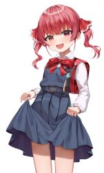 Rule 34 | 1girl, bow, bowtie, child, heterochromia, highres, hololive, houshou marine, long sleeves, open mouth, red eyes, red hair, shuvi (shuvi1125), solo, twintails, virtual youtuber, yellow eyes