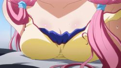 Rule 34 | 10s, 1girl, animated, animated gif, breasts, female focus, lala satalin deviluke, nipples, pink hair, solo, sweat, to love-ru, to love-ru darkness