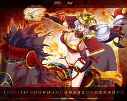 1girl armor breasts gradient_background horse japanese_armor large_breasts omc red_eyes tagme