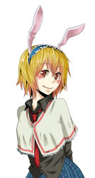 Rule 34 | 1girl, alice margatroid, animal ears, blonde hair, rabbit ears, female focus, if they mated, iris (kyouno), kyouno, red eyes, reisen udongein inaba, short hair, solo, touhou