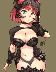 Rule 34 | 1girl, armor, belly, breasts, cleavage, collar, cosplay, final fantasy, final fantasy v, final fantasy xii, headgear, large breasts, lenna charlotte tycoon, mateus upd, medium breasts, navel, pink hair, short hair