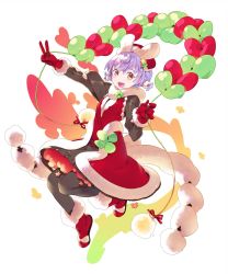Rule 34 | 1girl, :d, balloon, black pantyhose, blue hair, boots, christmas, clover, dress, floating, four-leaf clover, gloves, hair ornament, hair scrunchie, hat, hat ornament, highres, holding, holding balloon, kuze (ira), legs up, long hair, looking at viewer, low twintails, medium dress, open mouth, original, pantyhose, red dress, red footwear, red gloves, red hat, santa boots, santa dress, santa gloves, santa hat, scrunchie, sharp teeth, short hair, short twintails, smile, solo, star (symbol), star hat ornament, symbol-shaped pupils, teeth, twintails, v, white scrunchie, yellow eyes