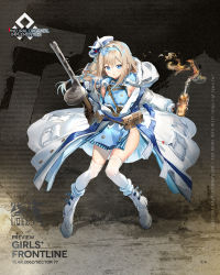 Rule 34 | 1girl, :o, anmi, belt bag, black gloves, blonde hair, blue dress, blue eyes, blue hairband, blush, boots, bottle, braid, braided ponytail, breasts, character name, coat, copyright name, dress, english text, full body, girls&#039; frontline, gloves, gun, hair ornament, hair ribbon, hairband, highres, holding, holding bottle, holding gun, holding weapon, hood, hooded coat, long hair, looking at viewer, mod3 (girls&#039; frontline), molotov cocktail, official art, open clothes, open coat, open mouth, promotional art, ribbon, small breasts, snowflake hair ornament, solo, standing, submachine gun, suomi (girls&#039; frontline), suomi (mod3) (girls&#039; frontline), suomi kp/-31, thighhighs, weapon, white coat, white footwear, white headwear, white thighhighs, winter clothes, winter coat