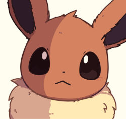 Rule 34 | animal focus, blush, brown eyes, closed mouth, creatures (company), eevee, game freak, gen 1 pokemon, highres, inukami hikari, looking at viewer, nintendo, no humans, pokemon, pokemon (creature), portrait, simple background, solo, white background