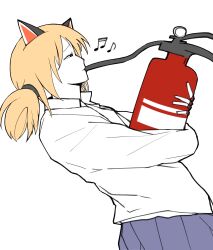 Rule 34 | 1girl, absurdres, animal ears, fire extinguisher, girls&#039; frontline, highres, idw (girls&#039; frontline), meme, musical note, solo, tagme
