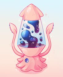 Rule 34 | artist name, bubble, charongess, commentary, english commentary, gradient background, lava lamp, no humans, original, pink background, sparkle, squid