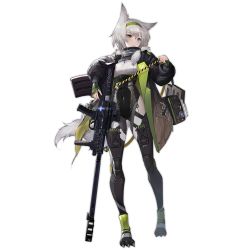 Rule 34 | 1girl, animal ears, anti-materiel rifle, armor, blush, bolt-action rifle, bolt action, breasts, bullpup, closed mouth, coat, covered navel, dp-12 (girls&#039; frontline), full body, fur collar, girls&#039; frontline, gloves, green eyes, green hairband, gun, hair between eyes, hairband, holding, holding gun, holding weapon, jacket, ksvk (girls&#039; frontline), ksvk 12.7, long sleeves, looking at viewer, mod3 (girls&#039; frontline), muzzle device, official alternate costume, official art, pandea work, paw shoes, pocket, rifle, shoes, short hair, silver hair, smile, sniper rifle, solo, standing, tail, transparent background, weapon