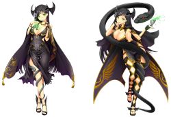 Rule 34 | 1girl, artemisia (flower knight girl), black hair, breasts, cleavage, flower knight girl, full body, green eyes, hair ornament, large breasts, long hair, looking at viewer, nail polish, parted lips, smile, snake, transparent background