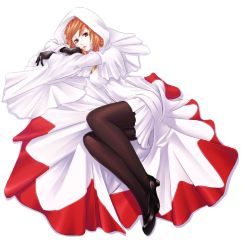 Rule 34 | 1990s (style), 1girl, brown eyes, final fantasy, final fantasy iii, gloves, high heels, legs, lips, lying, mr.romance, orange hair, pantyhose, refia, retro artstyle, robe, shoes, solo, source request, square enix, white mage (final fantasy)