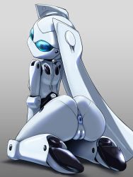 Rule 34 | 1girl, android, anus, ass, blue eyes, drossel von flugel, female focus, fireball (series), looking back, no humans, no mouth, pochincoff, pussy, robot, solo, twintails, uncensored