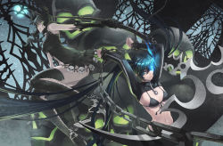 Rule 34 | 10s, 2girls, alternate costume, bare shoulders, bikini, bikini top only, black rock shooter, black rock shooter (character), boots, catwyz, chain, dead master, highres, multiple girls, scythe, skull, swimsuit, thigh boots, thighhighs