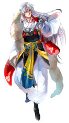 Rule 34 | 1boy, armor, facial mark, forehead mark, grey hair, hexagon, inuyasha, japanese clothes, male focus, pointy ears, sesshoumaru, simple background, solo, sword, weapon, white background, yellow eyes, yomirane