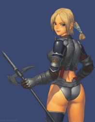 Rule 34 | armor, artist request, ass, blonde hair, crusader (ragnarok online), hume, lineage, lineage 2, looking back, simple background