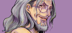 Rule 34 | 1boy, facial hair, glasses, goatee, grey hair, male focus, one piece, silvers rayleigh, solo