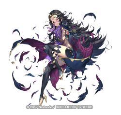 Rule 34 | 1girl, black cape, black hair, book, bracelet, bridal gauntlets, cape, circlet, commentary request, company name, facial mark, fire emblem, fire emblem fates, fire emblem heroes, flat chest, forehead, forehead mark, glaring, gold trim, high heels, holding, holding book, jewelry, kousei horiguchi, long hair, nail polish, nintendo, nyx (fire emblem), official art, red cape, red eyes, simple background, solo, thighhighs, thighs, toenail polish, toenails, torn cape, torn clothes, veil, very long hair, watermark, white background, zettai ryouiki
