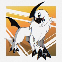 Rule 34 | 359yuyu, absol, animal focus, claws, closed mouth, creatures (company), forehead jewel, game freak, gen 3 pokemon, horns, nintendo, no humans, pokemon, pokemon (creature), red eyes, single horn, solo, veins, white hair