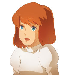 Rule 34 | 1girl, bad id, bad pixiv id, breasts, castle of cagliostro, commentary request, honoboooono, lupin iii, shaded face, short hair, simple background, solo, standing, studio ghibli, white background