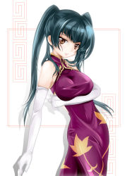 Rule 34 | 00s, 1girl, breasts, china dress, chinese clothes, dress, elbow gloves, g-ist, gloves, gundam, gundam 00, solo, twintails, wang liu mei