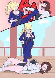 2girls artist_request catfight defeat femdom k.o. multiple_girls original tagme unconscious