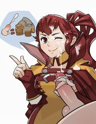 Rule 34 | 1girl, anna (fire emblem), breasts, cum, facial, fire emblem, fire emblem awakening, handjob, highres, nintendo, one eye closed, penis, ponytail, prostitution, red eyes, red hair, smile, splashbrush, tagme
