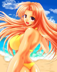 Rule 34 | bikini, breasts, highres, hong meiling, kamishima kanon, large breasts, long hair, red hair, smile, swimsuit, touhou