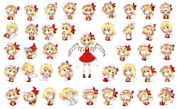 Rule 34 | &gt; &lt;, + +, 1girl, :&lt;, :d, :t, ^ ^, angry, annoyed, ascot, asymmetrical hair, blonde hair, blush, bobby socks, bow, clenched teeth, closed eyes, crying, expressions, fang, fangs, female focus, fingers together, flandre scarlet, grin, happy, hat, hat bow, hat ribbon, head tilt, highres, jitome, large bow, loafers, looking back, looking down, messy hair, mount whip, multiple views, neck ribbon, no headwear, o o, one eye closed, open clothes, open mouth, open shirt, pout, profile, red eyes, ribbon, shaded face, shirt, shoes, short hair, side ponytail, simple background, skirt, skirt set, sleeping, slit pupils, smile, smirk, socks, surprised, tears, teeth, tired, tongue, tongue out, touhou, undone, undone neck ribbon, upper body, vest, white background, white legwear, wince, wings, wink