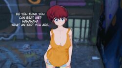 Rule 34 | 1boy, 1girl, 2koma, animated, animated gif, blue eyes, breasts, cccel, clothes lift, comic, dark-skinned male, dark skin, english text, instant loss, interracial, large breasts, ranma-chan, ranma 1/2, rape, red hair, sex, sex from behind, shirt lift, standing, standing sex, tank top
