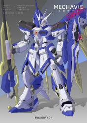 Rule 34 | beam cannon, char&#039;s counterattack, clenched hand, commentary, commission, concept art, crossover, english commentary, english text, funnels (gundam), gundam, harryych, hi-nu gundam, highres, lyrical nanoha, mahou shoujo lyrical nanoha, mecha, mobile suit, no humans, original, redesign, robot, science fiction, signature, takamachi nanoha
