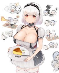 Rule 34 | !, !?, 2girls, ?, anchor choker, apron, azur lane, belfast (azur lane), blush, breasts, cake, chibi, choker, cleavage, clock, closed mouth, collarbone, commentary request, cooking, crying, crying with eyes open, dido (azur lane), dress, fire, food, frills, hair between eyes, hairband, happy, highres, lace-trimmed hairband, lace trim, large breasts, long hair, looking at viewer, maid, maid apron, multiple girls, multiple views, open mouth, plate, puffy short sleeves, puffy sleeves, red eyes, sad, short hair, short sleeves, simple background, sirius (azur lane), sleeping, sleeveless, smile, smoke, studying, tears, thighhighs, thighs, tucciao, white background, white dress, white hair, white legwear