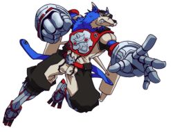 Rule 34 | belt, digimon, digimon (creature), furry, machgaogamon, metal gloves, simple background, solo, white background, wolf