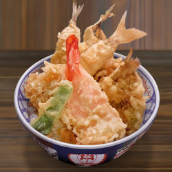 Rule 34 | bowl, fish, food, food focus, no humans, photorealistic, realistic, rice, shrimp, tempura, toshi (hokkaido2015)