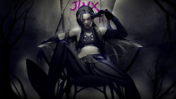 Rule 34 | 1girl, absurdres, arcane: league of legends, arcane jinx, asymmetrical bangs, bare shoulders, belt, braid, chair, character name, closed mouth, collarbone, crop top, fingerless gloves, foot out of frame, gloves, gun, gun to head, hair over one eye, highres, holding, holding gun, holding weapon, jinx (league of legends), league of legends, long hair, long sleeves, looking at viewer, monochrome, pants, pink eyes, sinser (99535), sitting, spread legs, stomach, striped clothes, striped pants, tears, twin braids, weapon