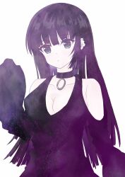 Rule 34 | 1girl, amanotti 01, bare shoulders, black choker, black dress, black eyes, black hair, black sleeves, blue hair, blunt bangs, bocchi the rock!, choker, collarbone, colored inner hair, detached sleeves, dress, goth fashion, hand up, highres, hime cut, long hair, looking at viewer, mouth piercing, multicolored hair, open mouth, pa-san, simple background, sleeveless, sleeveless dress, sleeves past fingers, sleeves past wrists, solo, straight hair, upper body, very long hair, white background