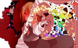Rule 34 | + +, 1girl, ;), ascot, bad id, bad pixiv id, blonde hair, cake, candy, candy cane, cane, checkerboard cookie, chocolate, chocolate bar, clothes lift, cookie, crepe, cupcake, dango, doughnut, dress shirt, envelope, fang, fang out, finger to mouth, food, fork, hair ribbon, heart, highres, ice cream, ice cream cone, jelly bean, knife, kuroyume (dark495), lollipop, looking at viewer, macaron, one eye closed, pancake, pastry, pocky, pudding, red eyes, ribbon, rumia, shirt, short hair, shushing, skewer, skirt, skirt lift, smile, solo, sweets, swirl lollipop, thumbprint cookie, touhou, vest, wafer stick, wagashi