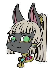 Rule 34 | anubis (mythology), artist request, dog, furry, green eyes, ponytail, silver hair, tagme