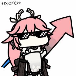 Rule 34 | 1girl, animated, animated gif, arrow (symbol), deal with it (meme), lowres, meme, seseren, sunglasses