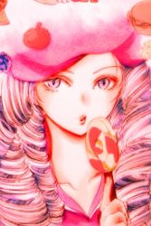 Rule 34 | 10s, 1girl, :o, bad id, bad pixiv id, blue eyes, blue hair, candy, collarbone, eating, eyelashes, food, happinesscharge precure!, hat, holding, holding food, hosshiwa, inoue hisami, lollipop, looking at viewer, matching hair/eyes, open mouth, pink hat, precure, ringlets, short hair, solo, upper body