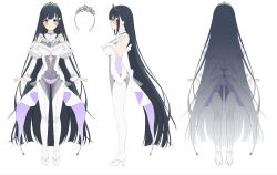Rule 34 | amano nene (vtuber) (heavenly escape), amano nene (vtuber), angel wings, aqua eyes, arm at side, back bow, bare shoulders, black hair, bodysuit, bow, breasts, character sheet, cleavage, commentary, dress shirt, english commentary, high heels, highres, juliet sleeves, large breasts, long hair, long sleeves, mini wings, multiple views, official alternate costume, official alternate hairstyle, official art, production kawaii, puffy sleeves, second-party source, see-through, see-through cleavage, see-through midriff, shima koume, shirt, sidelocks, tiara, turnaround, very long hair, virtual youtuber, white bodysuit, wing hair ornament, wings