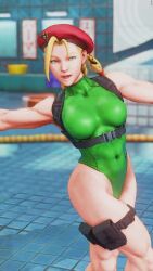 Rule 34 | 1girl, 3d, animated, antenna hair, ass, ass focus, ass shake, bare shoulders, blonde hair, blue eyes, braid, breasts, cammy white, covered navel, dancing, gloves, green leotard, hat, highleg, highleg leotard, highres, huge ass, leg up, leotard, long hair, low angle, medium breasts, paw pose, red hat, screencap, shiny clothes, smile, solo, standing, street fighter, street fighter v, tagme, thighs, third-party edit, thong leotard, twin braids, very long hair, video, wide hips