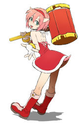 Rule 34 | 11kkr, 1girl, :d, amy rose, animal ears, aqua eyes, back, backless dress, backless outfit, bad id, bad pixiv id, bare shoulders, blush, boots, bracelet, dress, eyebrows, fingerless gloves, from side, full body, gloves, hair between eyes, hairband, hammer, head tilt, holding, jewelry, kemonomimi mode, looking at viewer, open mouth, personification, pink hair, red dress, red footwear, shadow, short hair, simple background, smile, solo, sonic (series), standing, strapless, strapless dress, tail, white background, white gloves