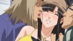 Rule 34 | animated, animated gif, black hair, crimson girls chikan shihai, ear licking, kuroha mitsu, licking