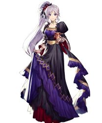 Rule 34 | 1girl, bracelet, breasts, chyko, collar, detached sleeves, dress, fire emblem, fire emblem: genealogy of the holy war, fire emblem heroes, full body, highres, ishtar (fire emblem), jewelry, long dress, long hair, medium breasts, nintendo, non-web source, official art, puffy sleeves, silver hair, solo, standing, transparent background, very long hair, wide sleeves