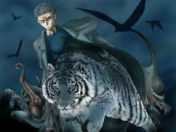Rule 34 | 00s, male focus, monster, nrvnqsr chaos, pale skin, tagme, tiger, tsukihime