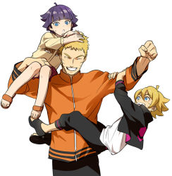 Rule 34 | blonde hair, blue eyes, family, father and daughter, father and son, naruto, naruto (series), smile, uzumaki boruto, uzumaki himawari, uzumaki naruto