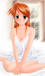 Rule 34 | lingerie, nightgown, omizu, orange hair, robot ears, serio (to heart), solo, to heart, to heart (series), underwear
